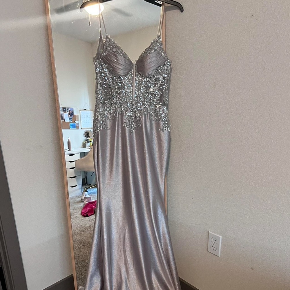 Elegant blush pink and Silver Dress